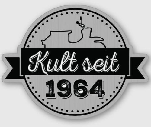 SCHWALBE KULT SEIT 1964 -  Aufkleber  Stahlpotik gebürstet